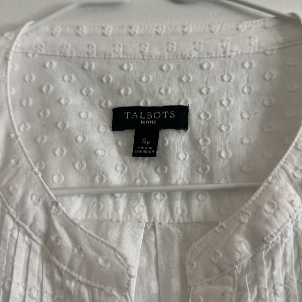 Talbots White Button-Up Blouse - Picture 2 of 3